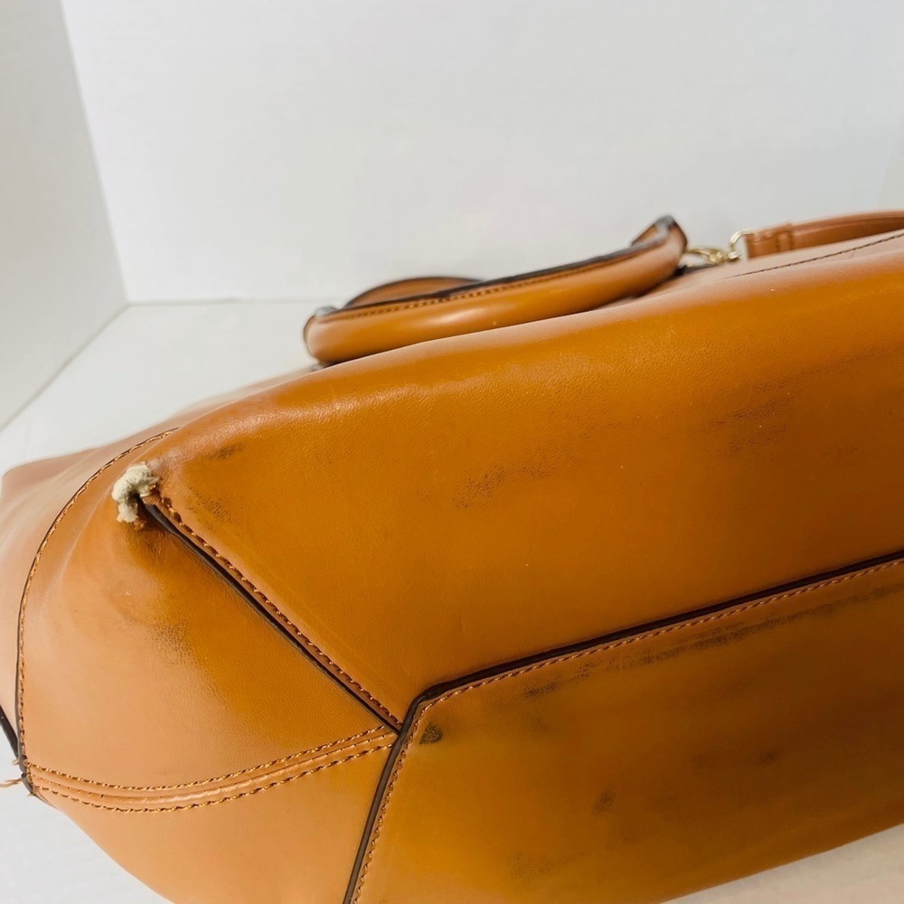 JUSTFAB Martin Tan Faux Leather Tote Bag Purse - Picture 9 of 14